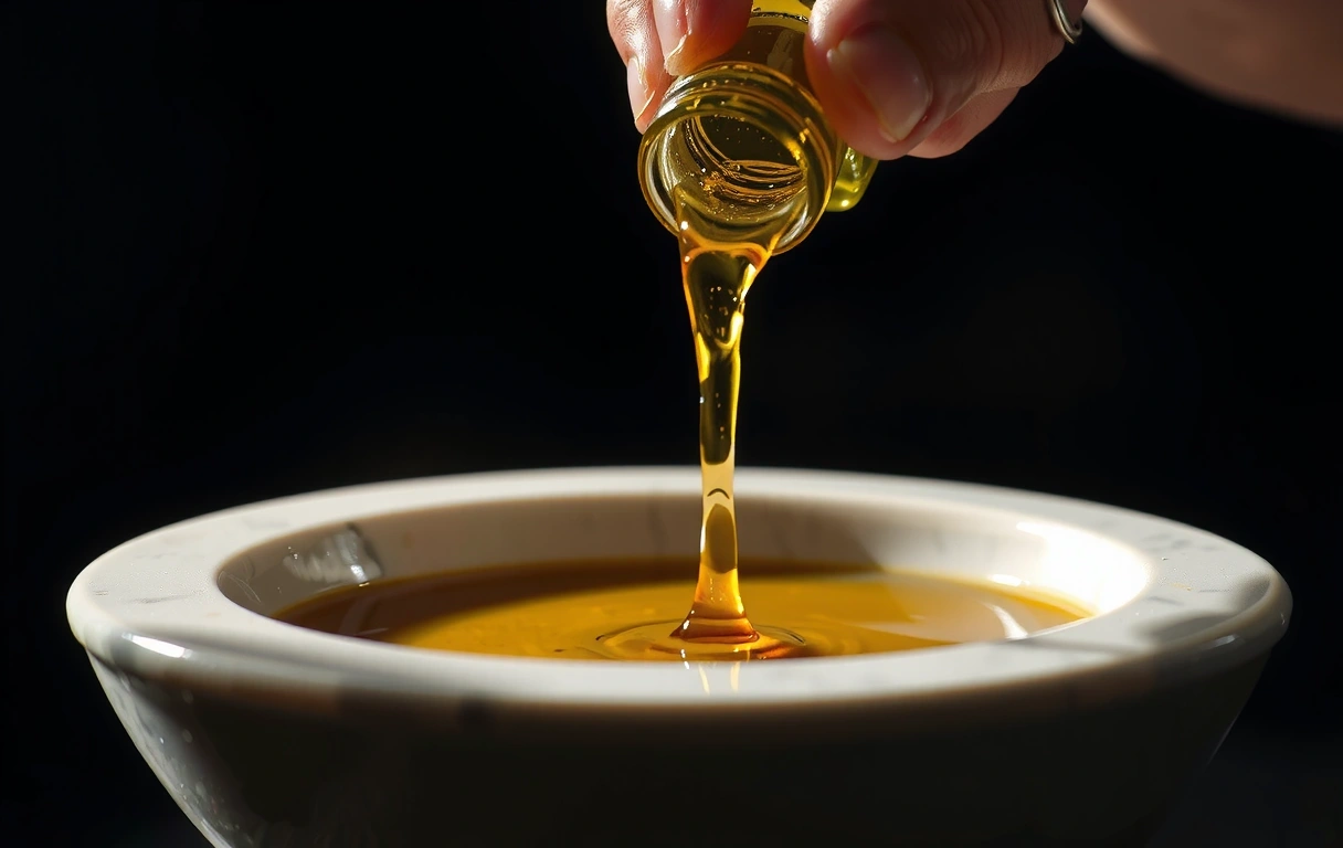 Olio extravergine d'oliva in luce radente